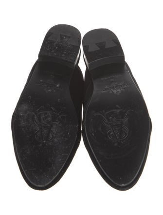 The Office of Angela Scott Velvet Grosgrain Trim Mules