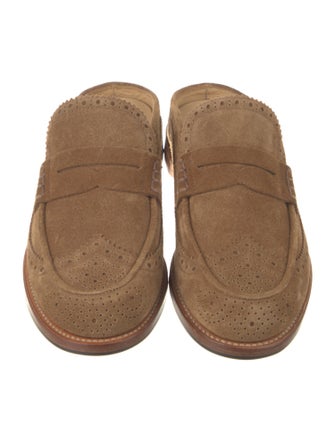 The Office of Angela Scott Suede Lasercut Accents Mules