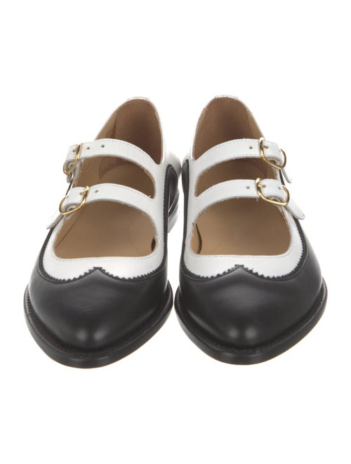 The Office of Angela Scott Leather Scalloped Accent Mary Jane Flats