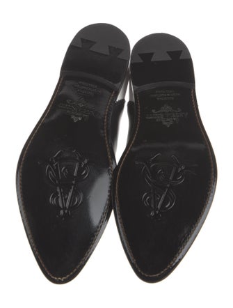 The Office of Angela Scott Leather Scalloped Accent Mary Jane Flats