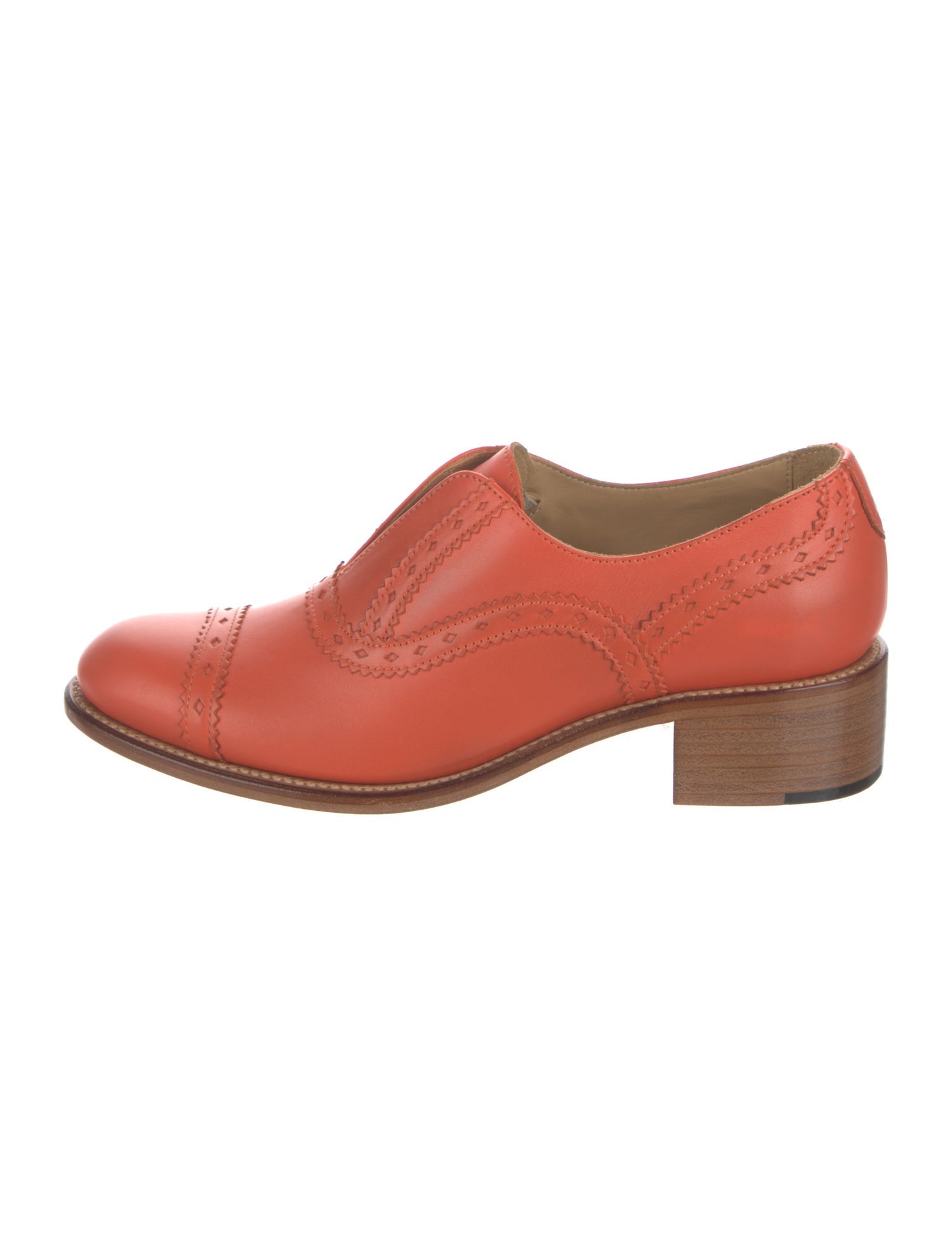 The Office of Angela Scott Leather Scalloped Accent Oxfords