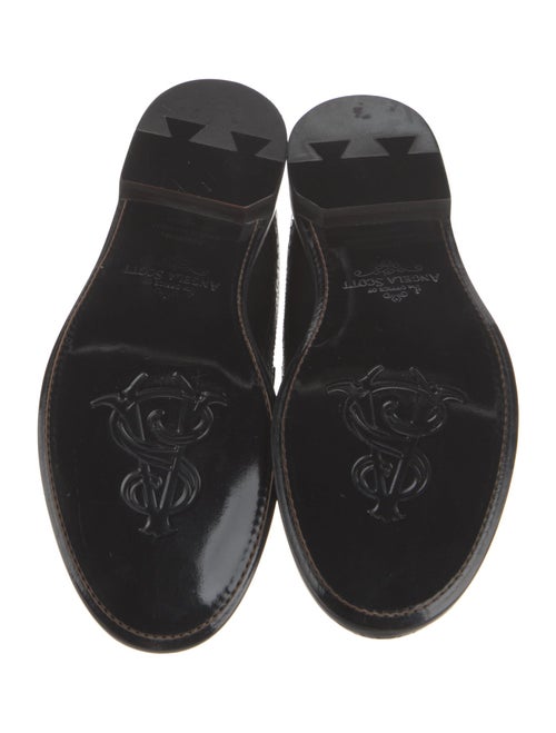 The Office of Angela Scott Leather Scalloped Accent Mules