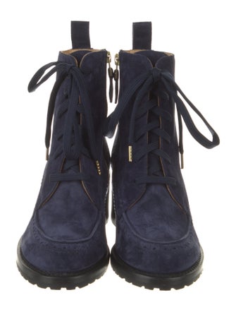 The Office of Angela Scott Suede Combat Boots