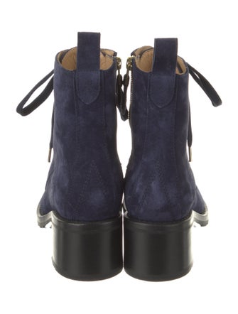 The Office of Angela Scott Suede Combat Boots