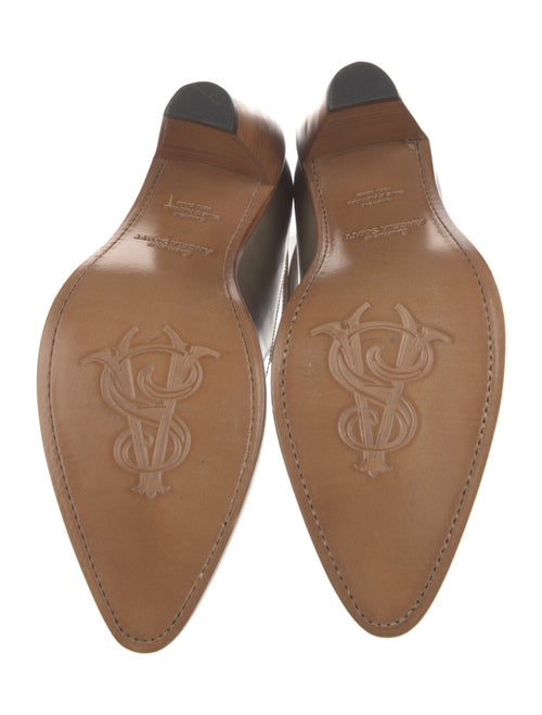 The Office of Angela Scott Leather Lasercut Accents T-Strap Pumps