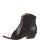 The Office of Angela Scott Leather Colorblock Pattern Western Boots