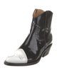 The Office of Angela Scott Leather Colorblock Pattern Western Boots