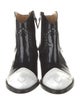 The Office of Angela Scott Leather Colorblock Pattern Western Boots