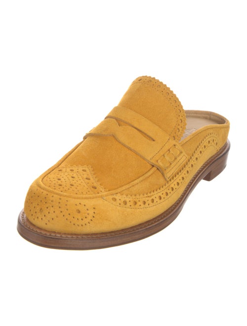 The Office of Angela Scott Suede Lasercut Accents Mules