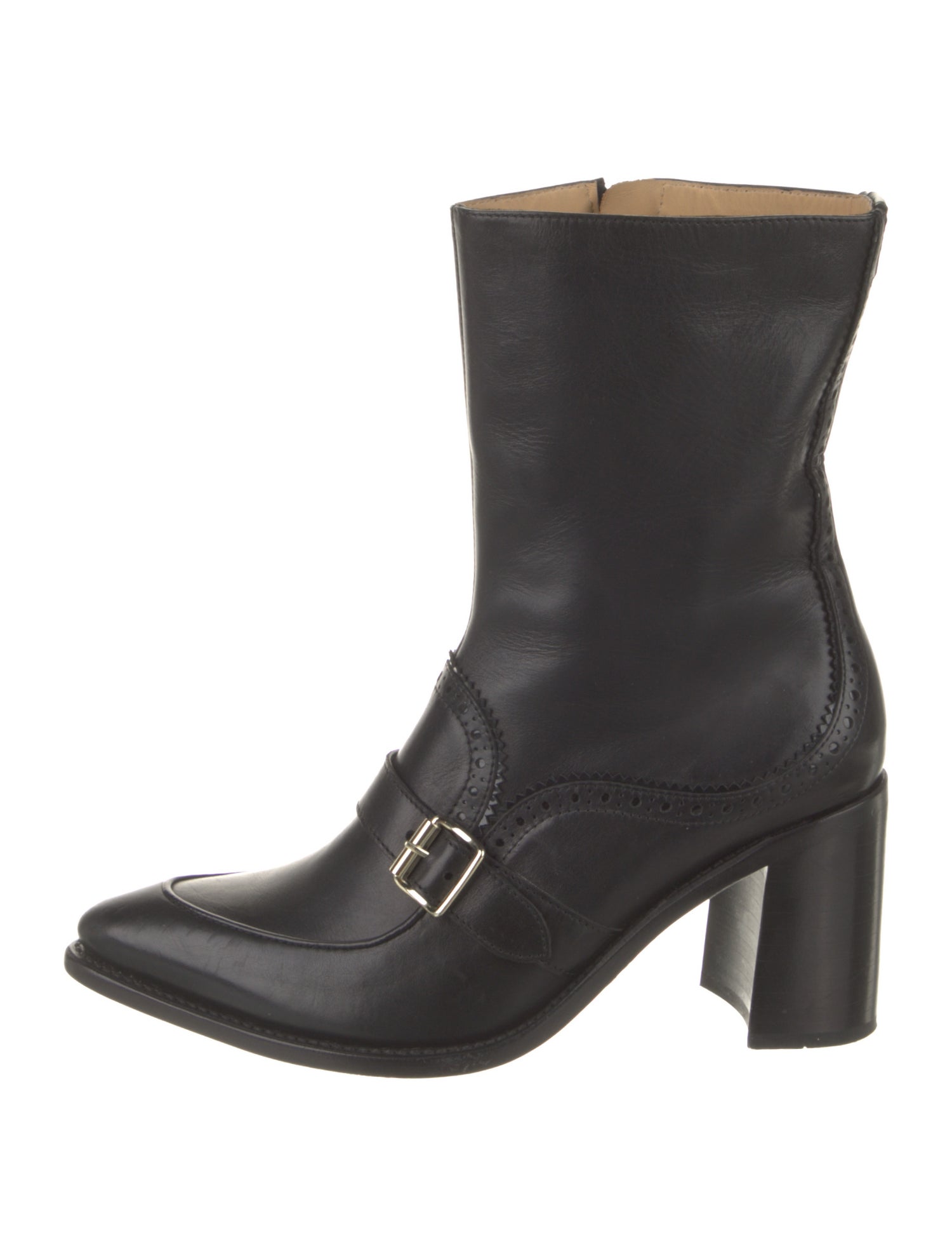 The Office of Angela Scott Leather Lasercut Accents Boots