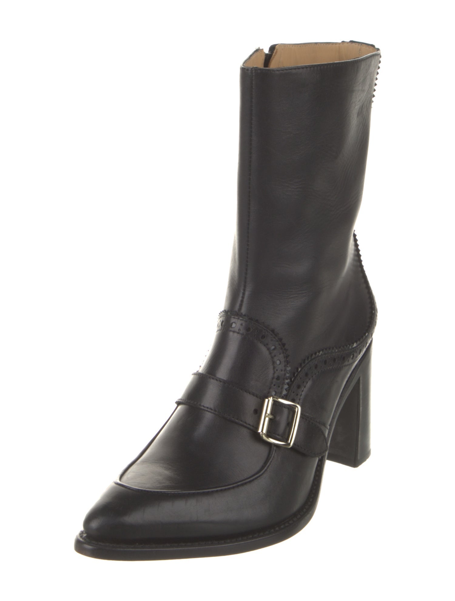 The Office of Angela Scott Leather Lasercut Accents Boots