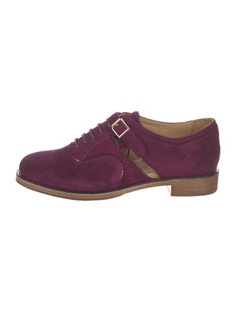 The Office of Angela Scott Suede Scalloped Accent Oxfords