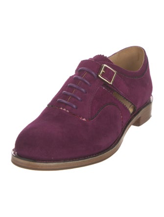 The Office of Angela Scott Suede Scalloped Accent Oxfords