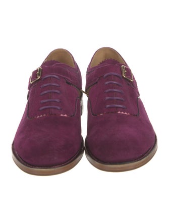 The Office of Angela Scott Suede Scalloped Accent Oxfords