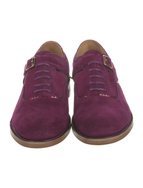 The Office of Angela Scott Suede Scalloped Accent Oxfords