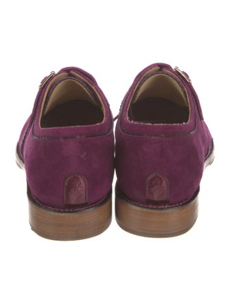 The Office of Angela Scott Suede Scalloped Accent Oxfords