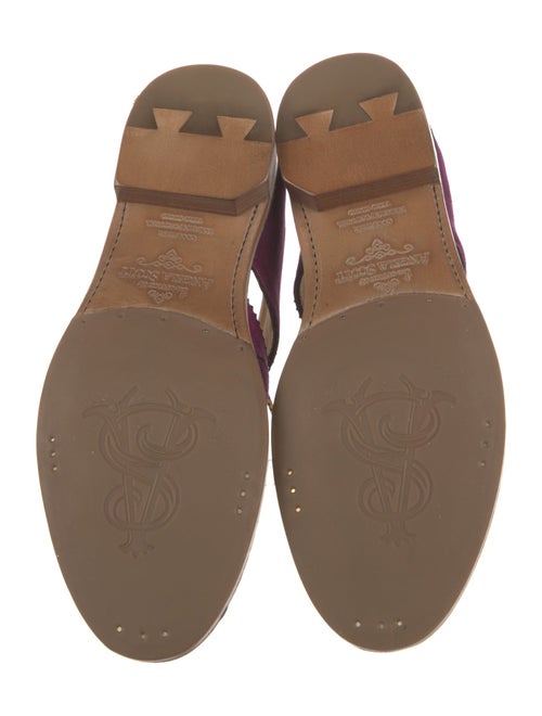 The Office of Angela Scott Suede Scalloped Accent Oxfords