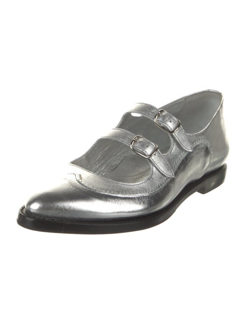 The Office of Angela Scott Leather Scalloped Accent Mary Jane Flats