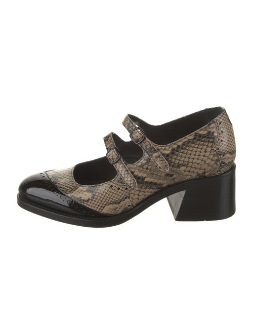 The Office of Angela Scott Leather Animal Print Pumps
