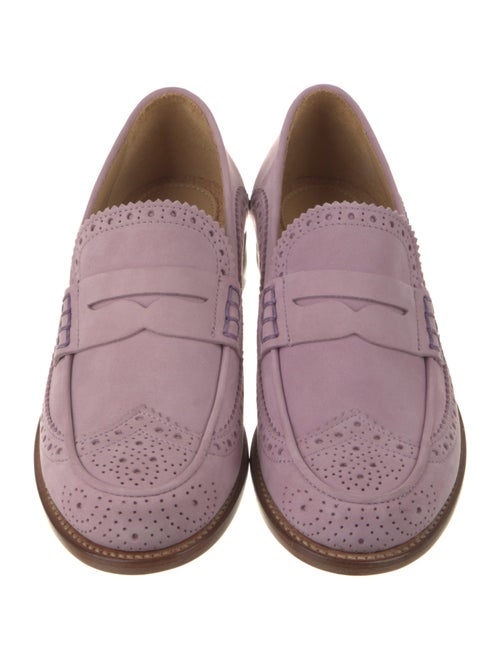 The Office of Angela Scott Suede Lasercut Accents Loafers