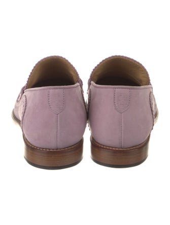 The Office of Angela Scott Suede Lasercut Accents Loafers