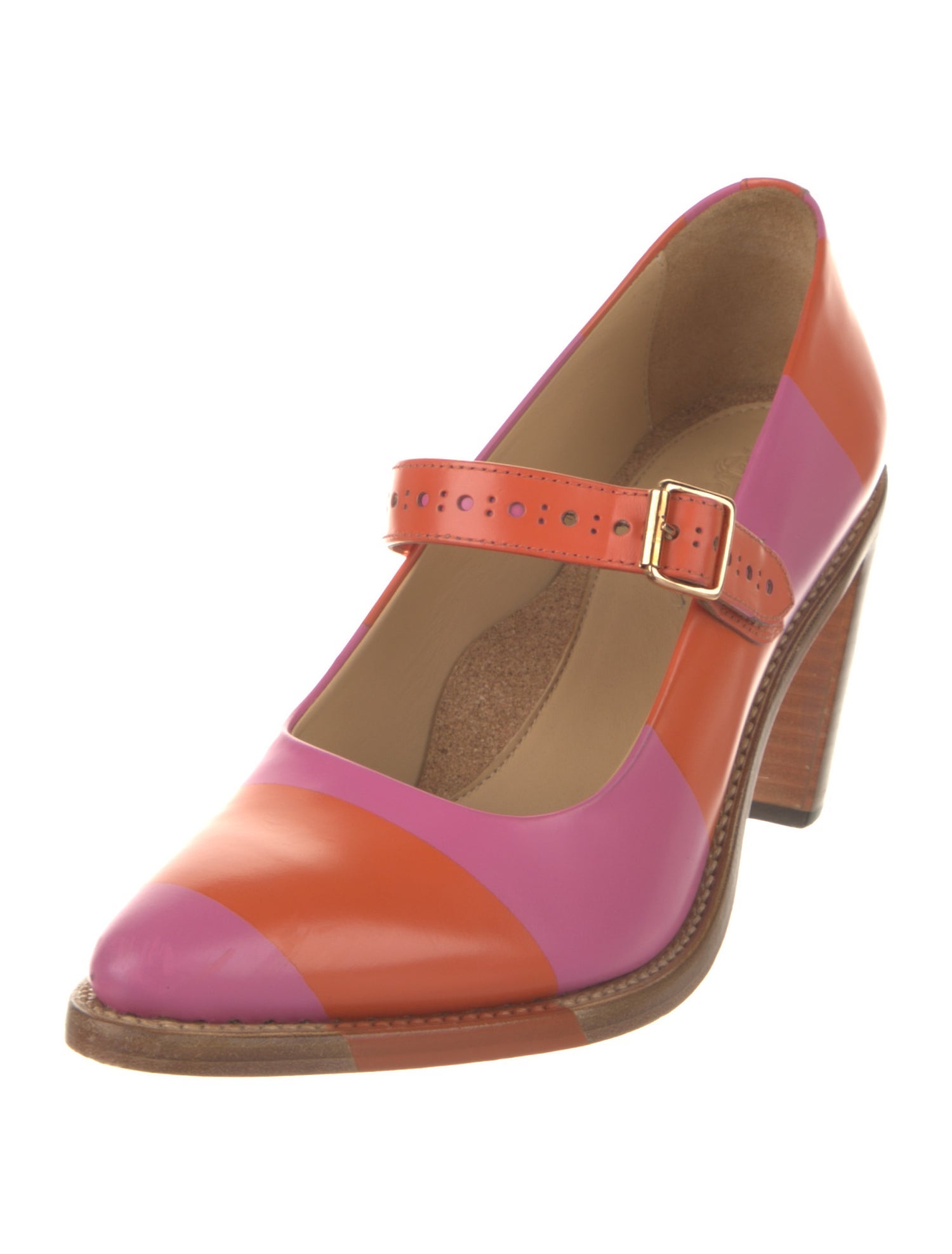 The Office of Angela Scott Leather Printed Pumps