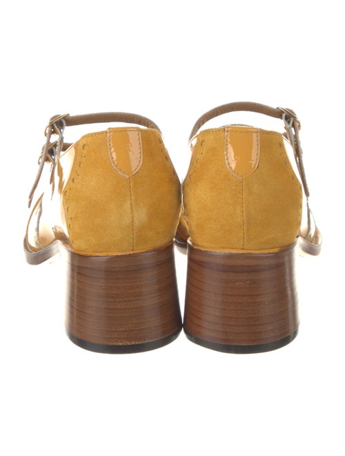 The Office of Angela Scott Patent Leather Lasercut Accents Pumps