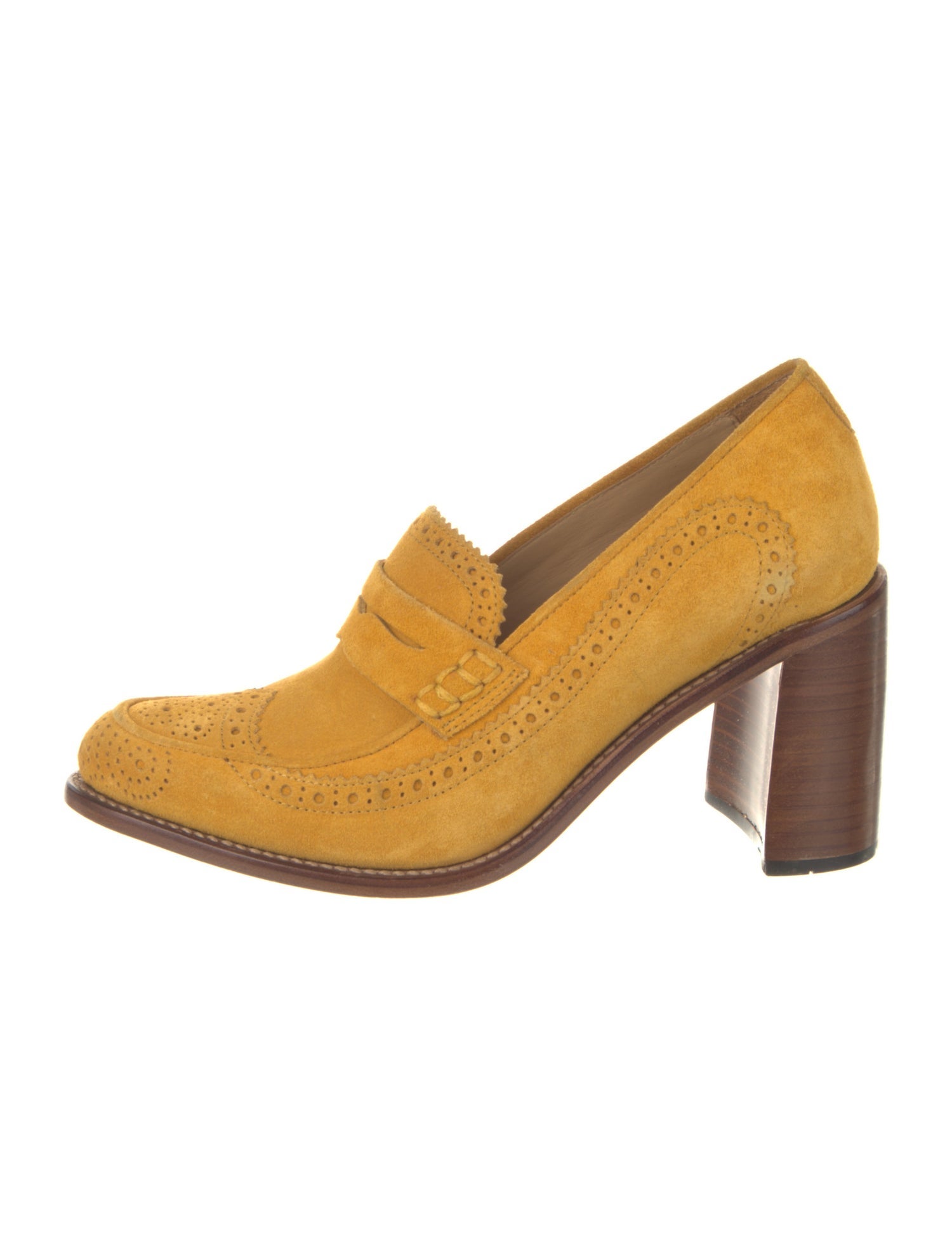 The Office of Angela Scott Suede Lasercut Accents Pumps