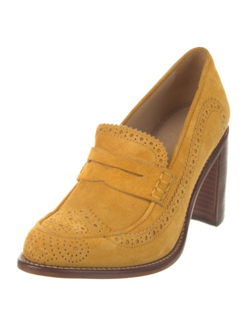 The Office of Angela Scott Suede Lasercut Accents Pumps