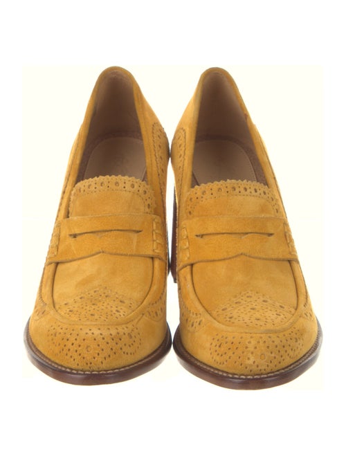 The Office of Angela Scott Suede Lasercut Accents Pumps