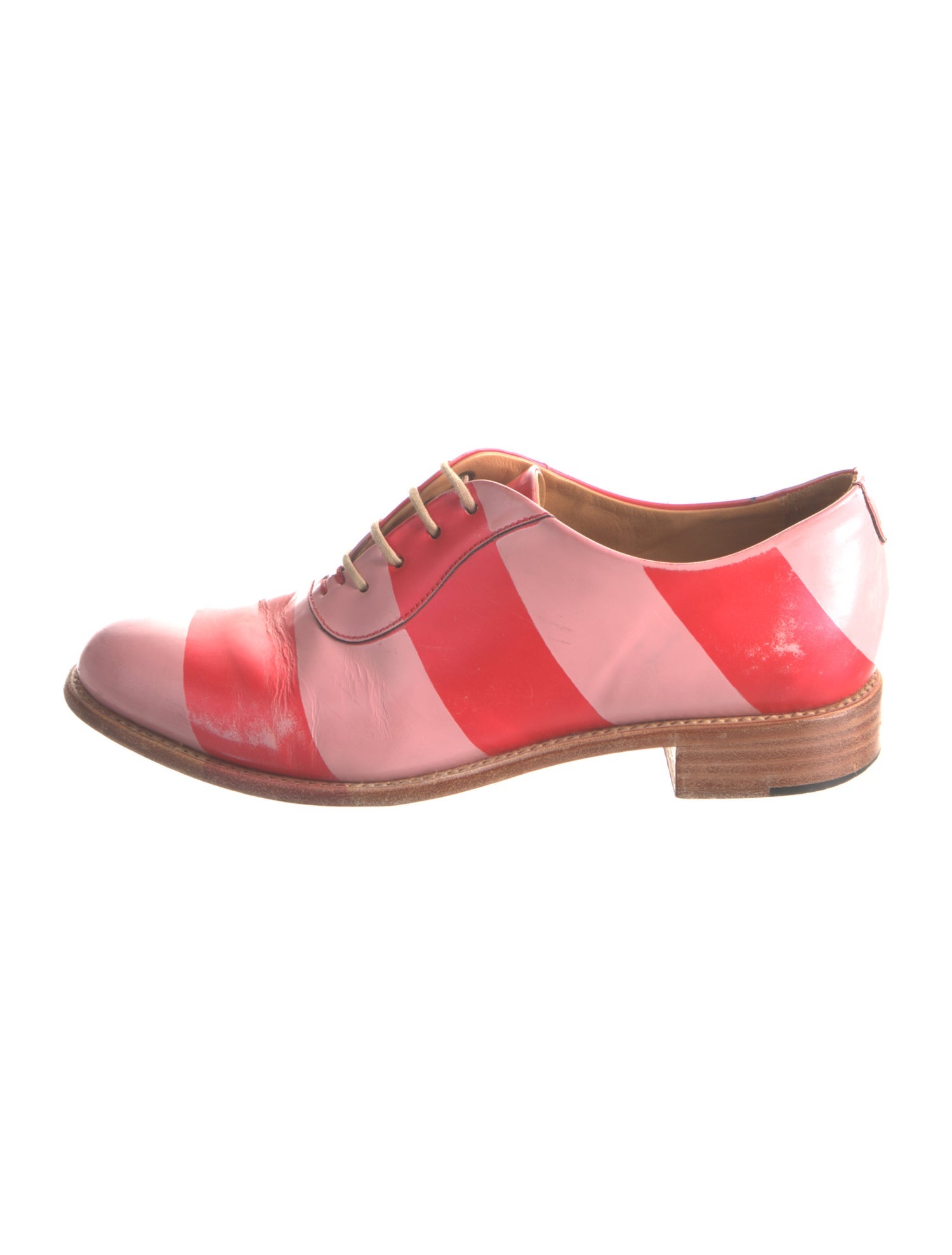 The Office of Angela Scott Leather Striped Oxfords