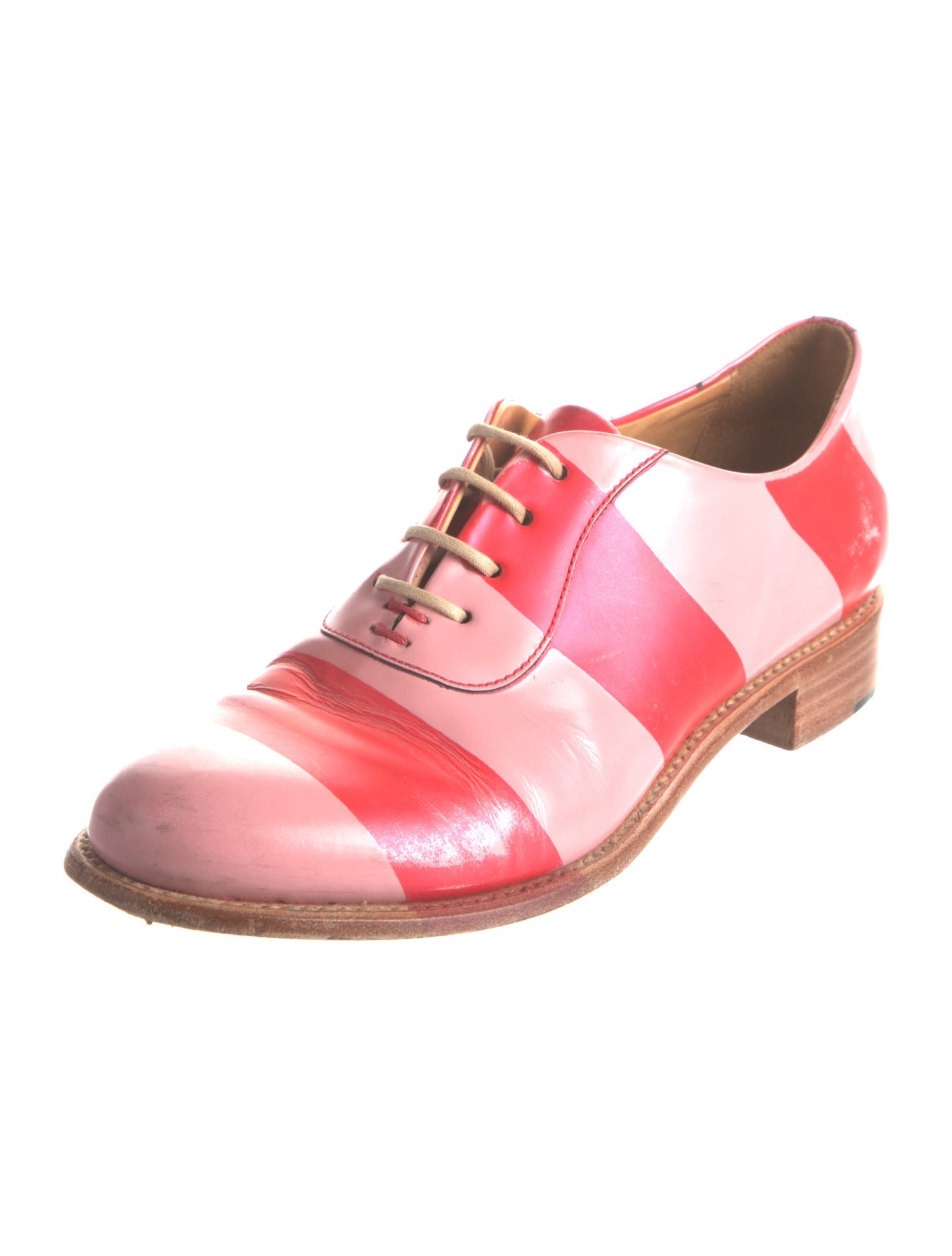 The Office of Angela Scott Leather Striped Oxfords