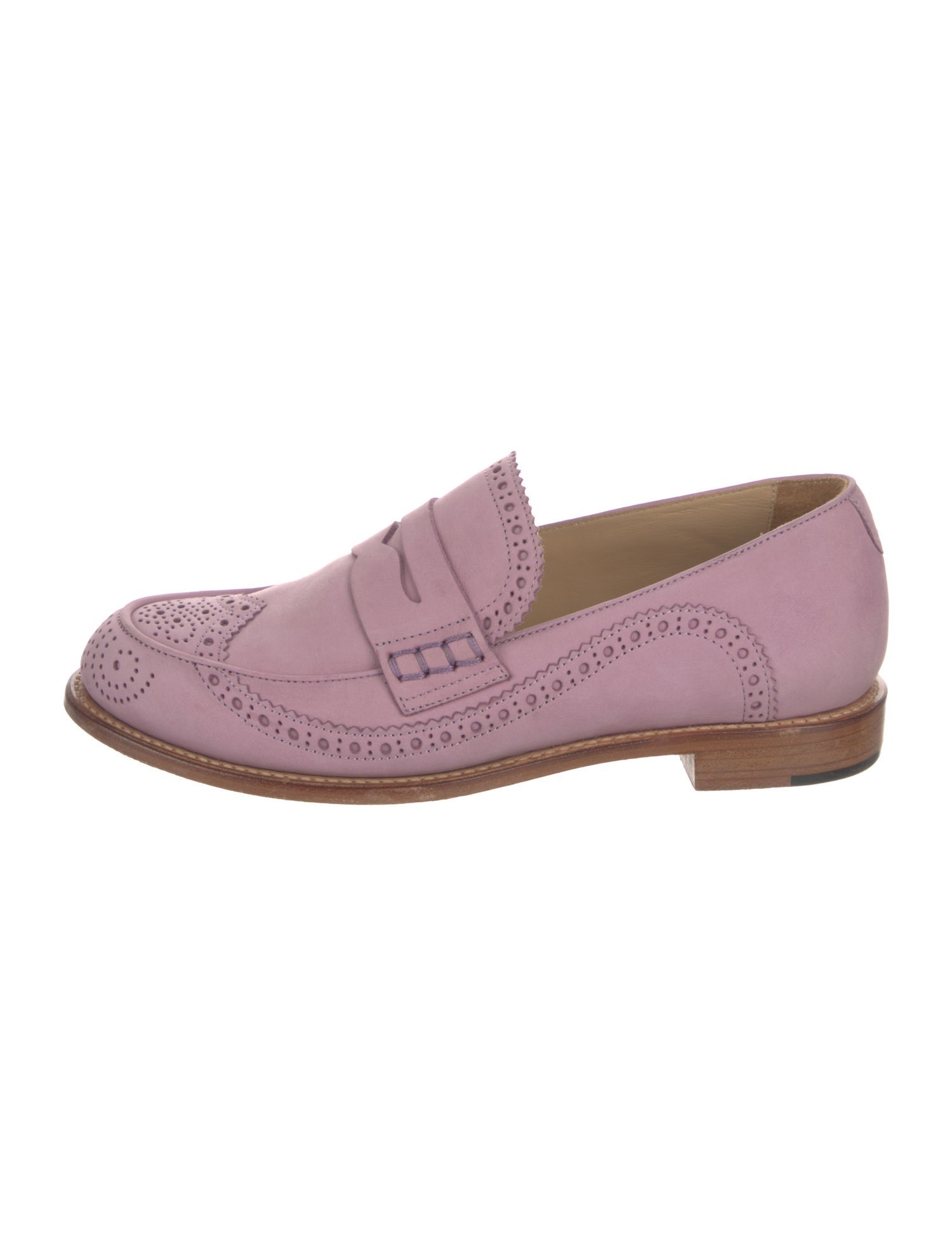 The Office of Angela Scott Suede Scalloped Accent Loafers