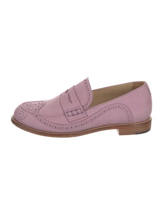 The Office of Angela Scott Suede Scalloped Accent Loafers