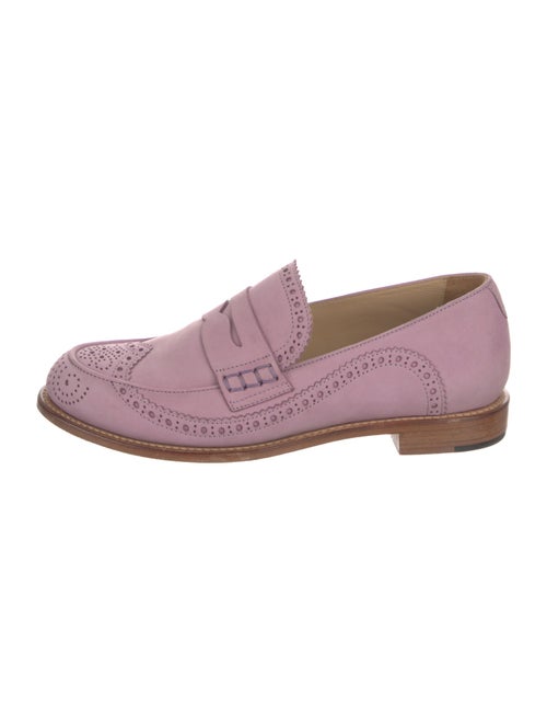 The Office of Angela Scott Suede Scalloped Accent Loafers