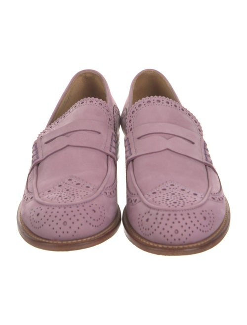 The Office of Angela Scott Suede Scalloped Accent Loafers