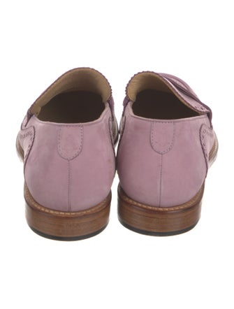 The Office of Angela Scott Suede Scalloped Accent Loafers