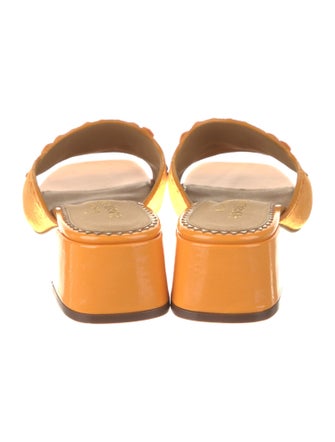 The Office of Angela Scott Patent Leather Fringe Trim Accent Slides