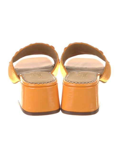 The Office of Angela Scott Patent Leather Fringe Trim Accent Slides