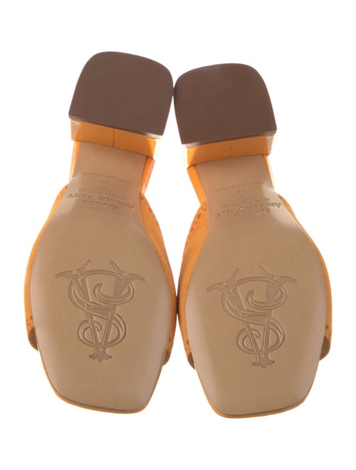 The Office of Angela Scott Patent Leather Fringe Trim Accent Slides