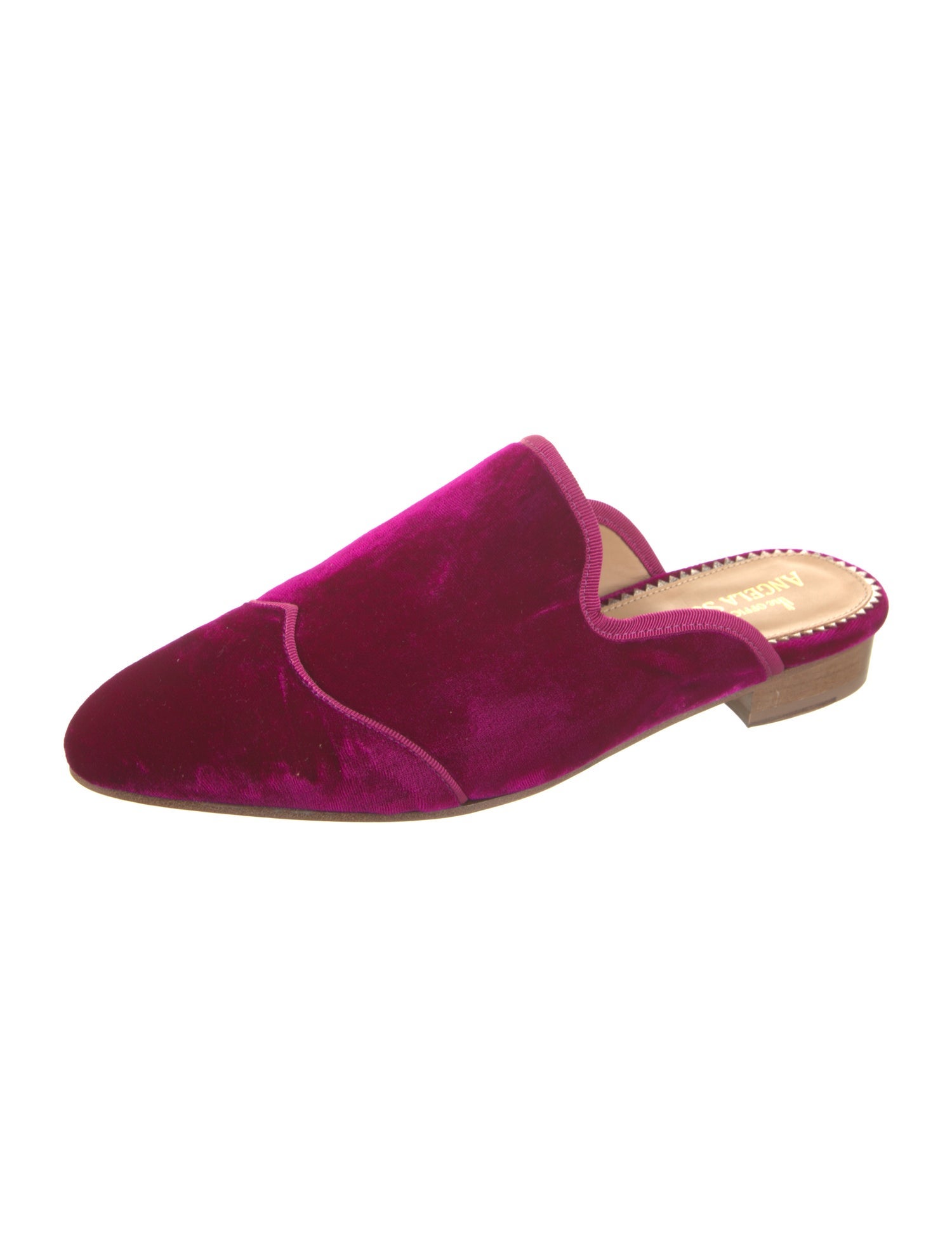 The Office of Angela Scott Velvet Grosgrain Trim Mules