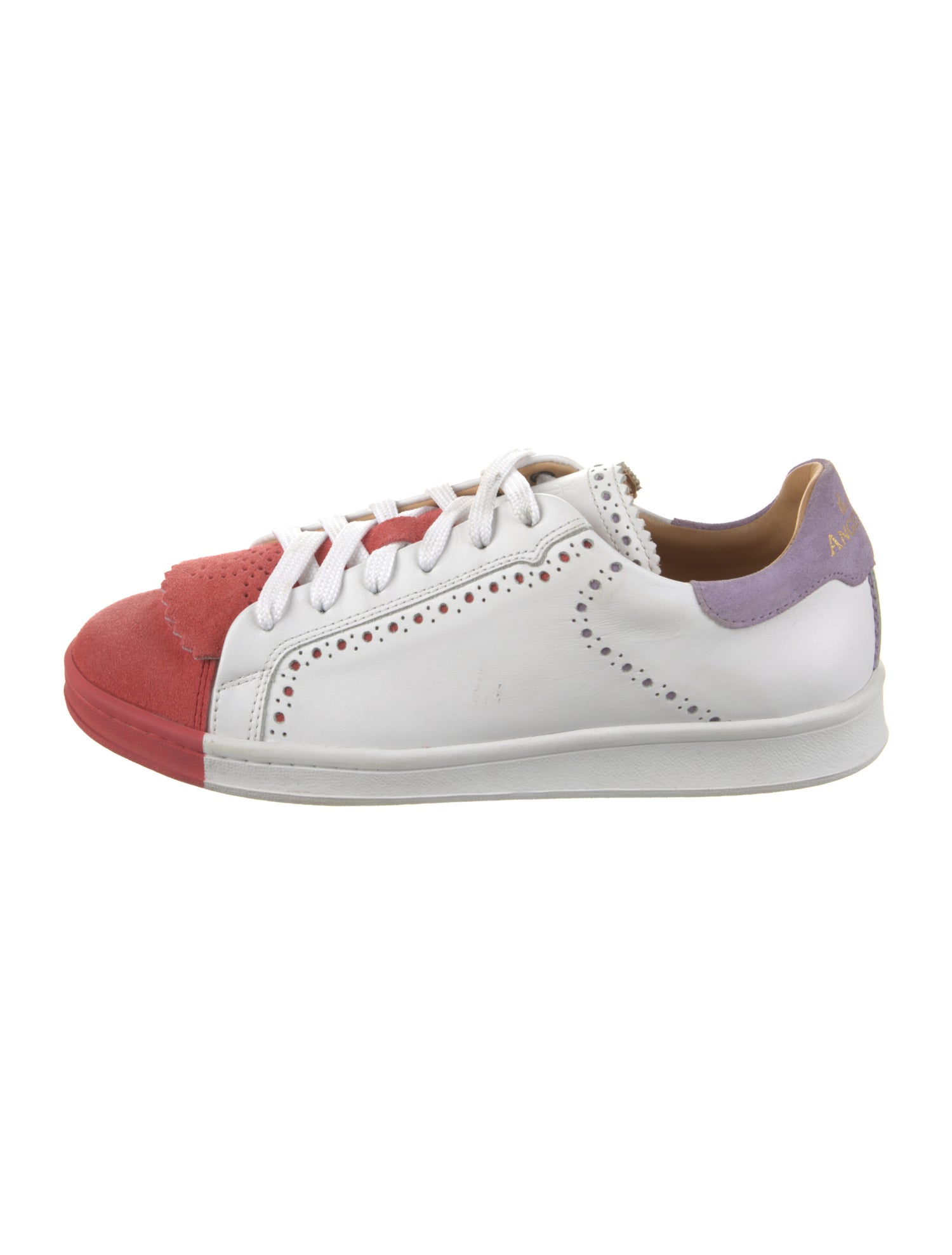 The Office of Angela Scott Leather Colorblock Pattern Sneakers