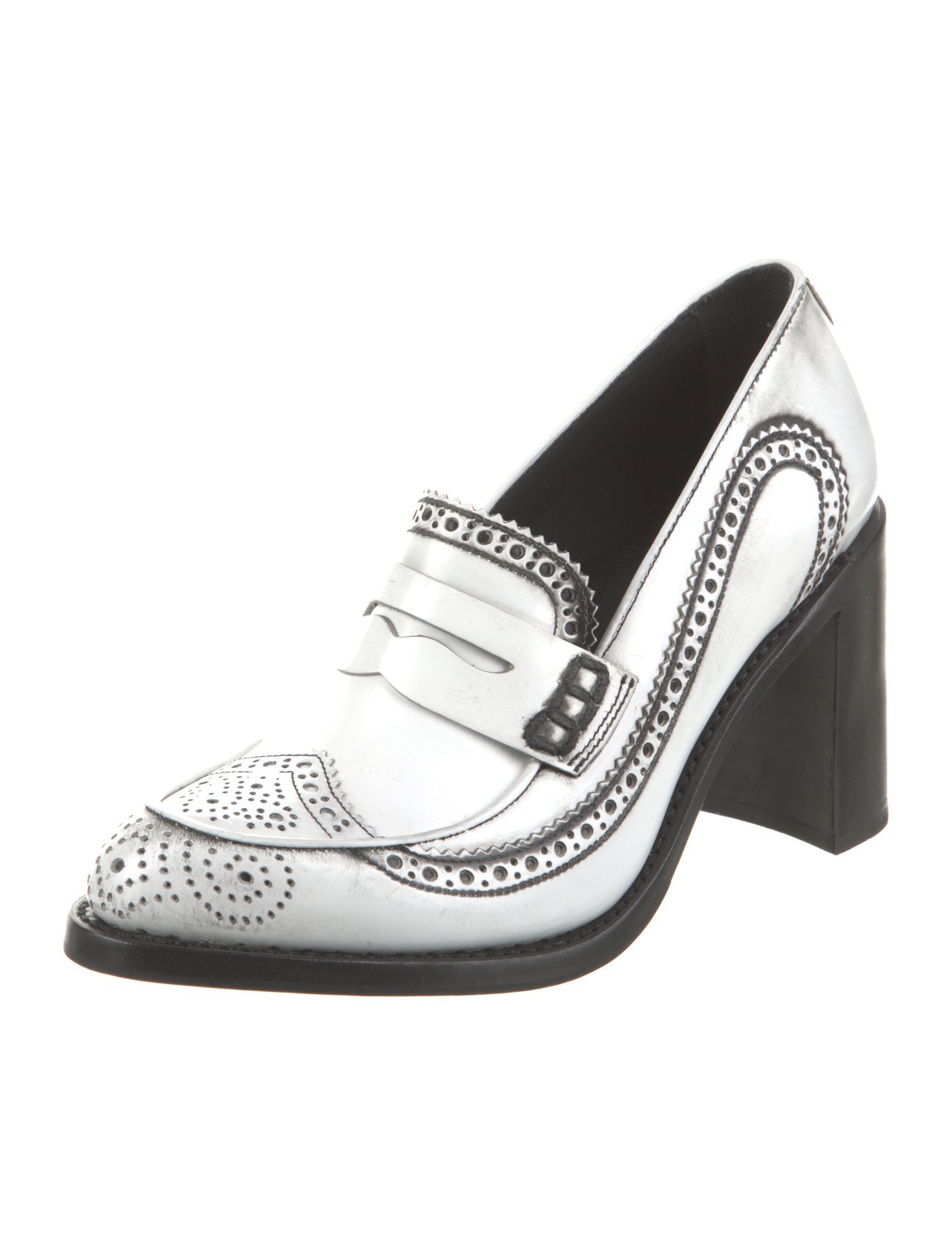 The Office of Angela Scott Leather Pumps