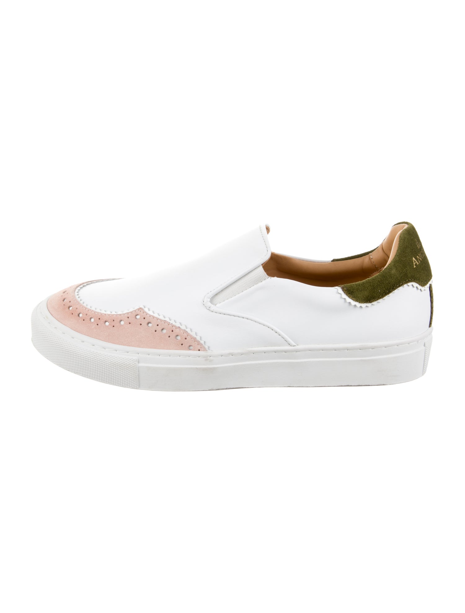 The Office of Angela Scott Leather Colorblock Pattern Sneakers