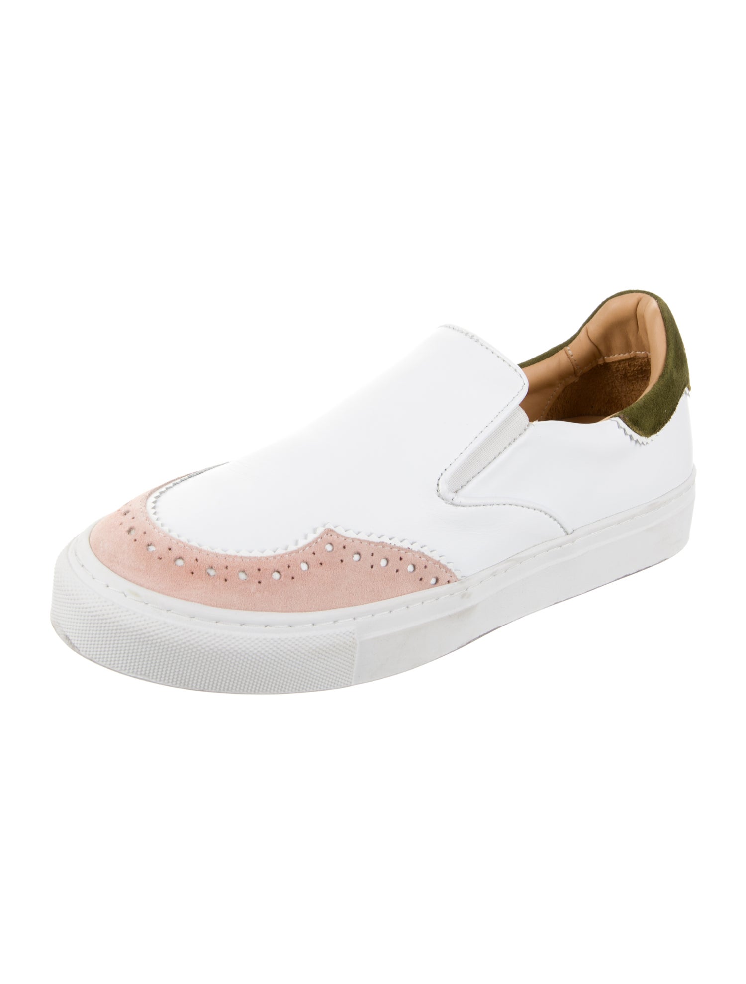 The Office of Angela Scott Leather Colorblock Pattern Sneakers