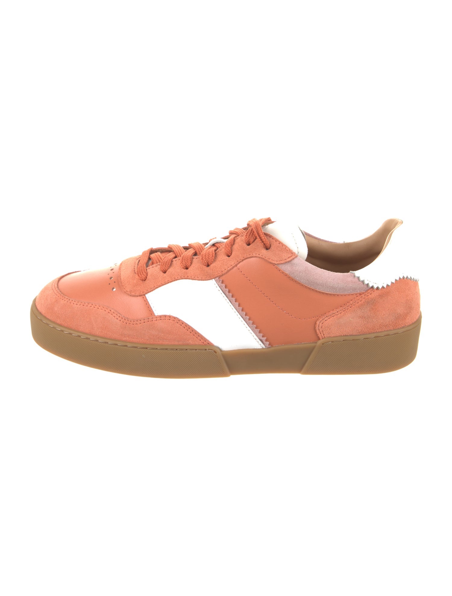 The Office of Angela Scott Leather Colorblock Pattern Sneakers