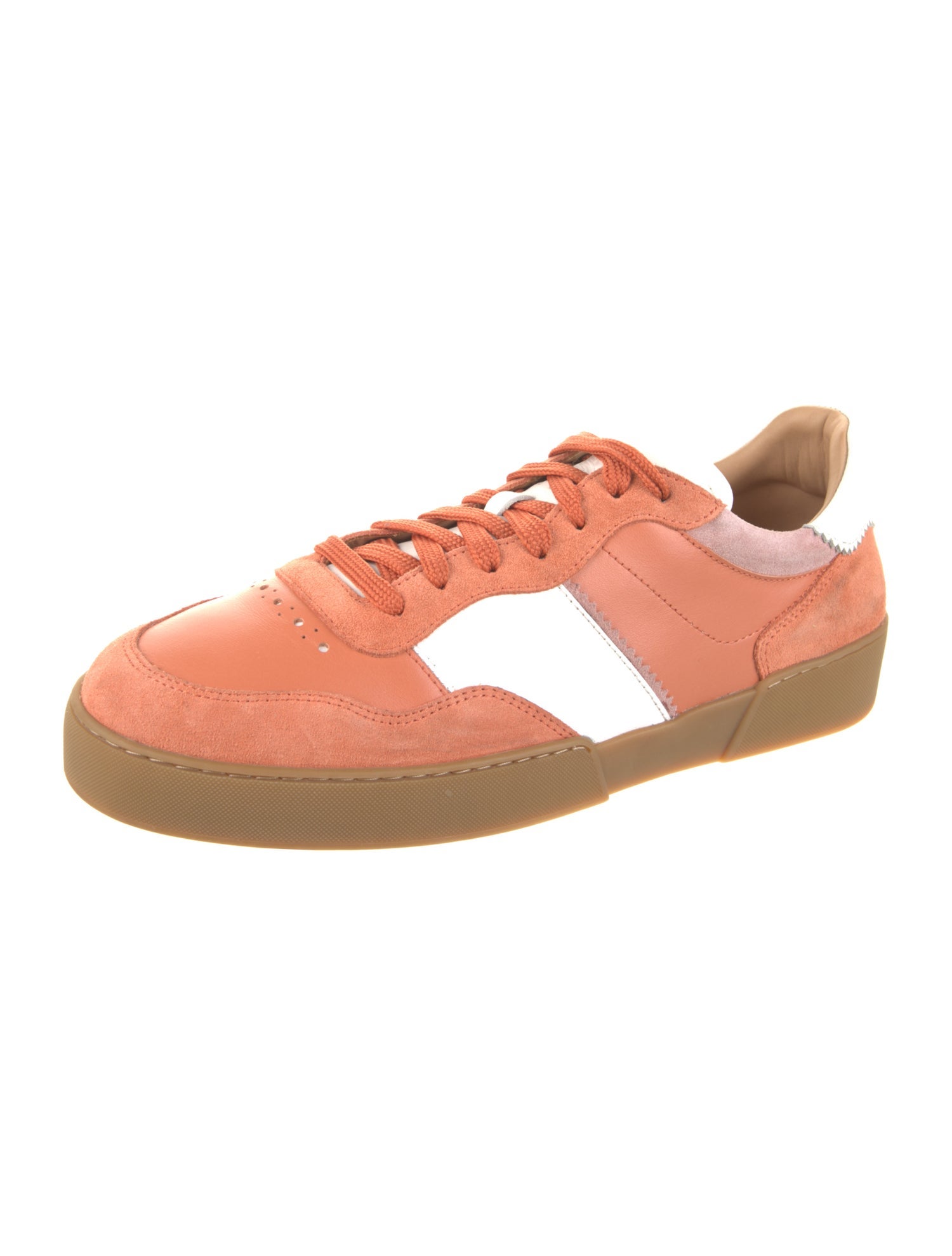 The Office of Angela Scott Leather Colorblock Pattern Sneakers