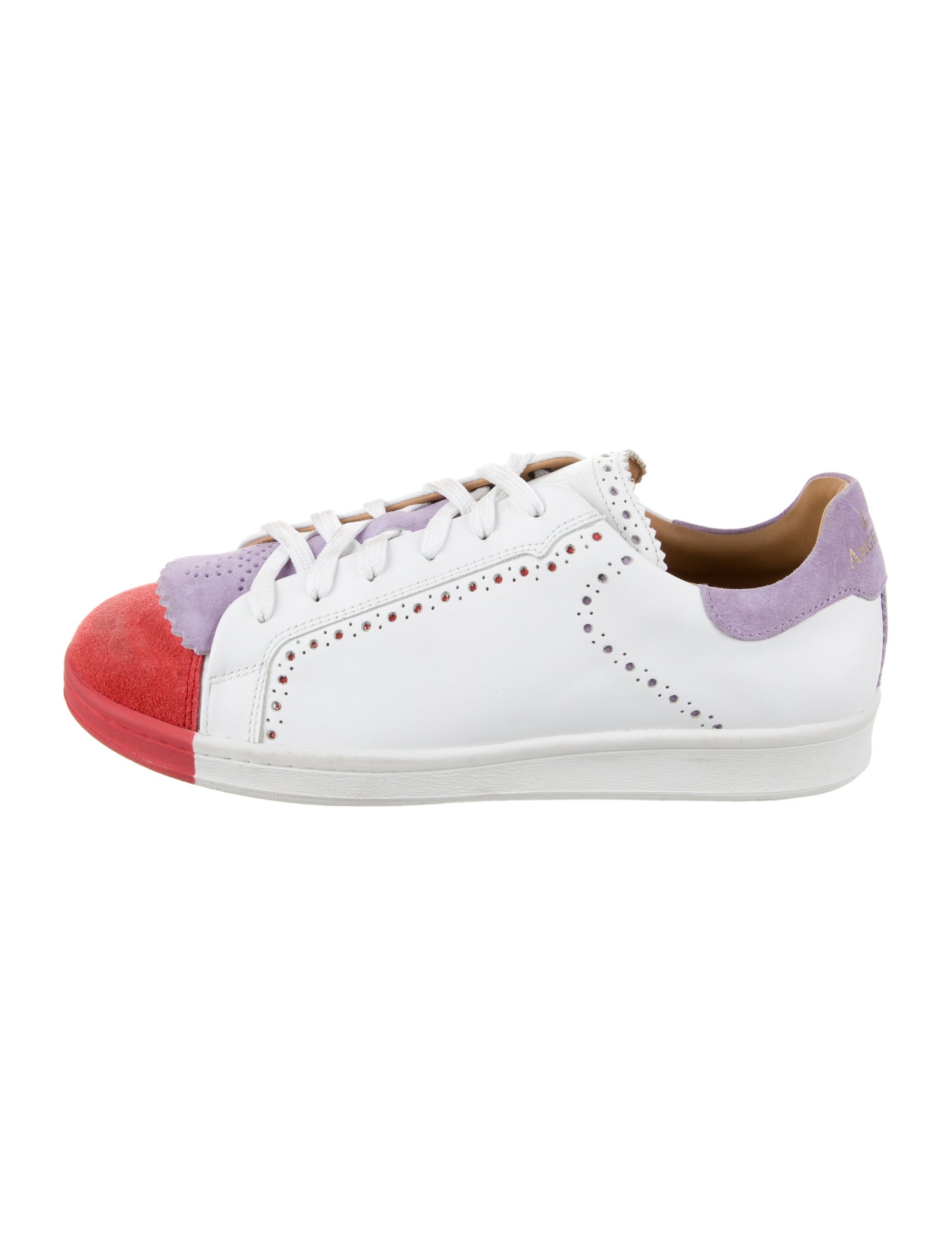 The Office of Angela Scott Leather Colorblock Pattern Sneakers