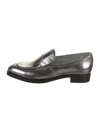 The Office of Angela Scott Leather Studded Accents Loafers