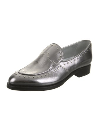 The Office of Angela Scott Leather Studded Accents Loafers